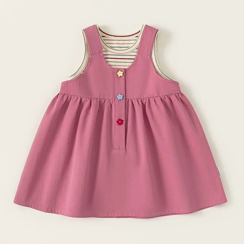 

Комплекты из 2 предметов, летние платья, роскошная одежда для девочек, корейская мода, повседневные полосатые топы без рукавов, детские платья и костюмы B417