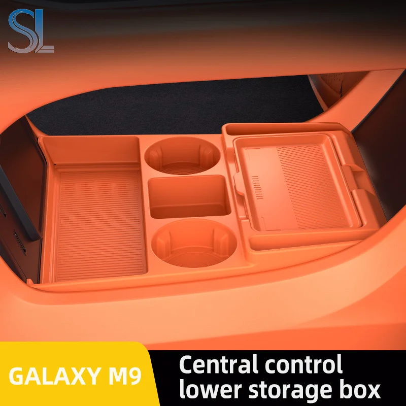 

For ‌‌Geely‌ Galaxy M9 2025 2026 Storage Box Center Armrest Hidden Box Cup Holder Organizer Interior Accessories
