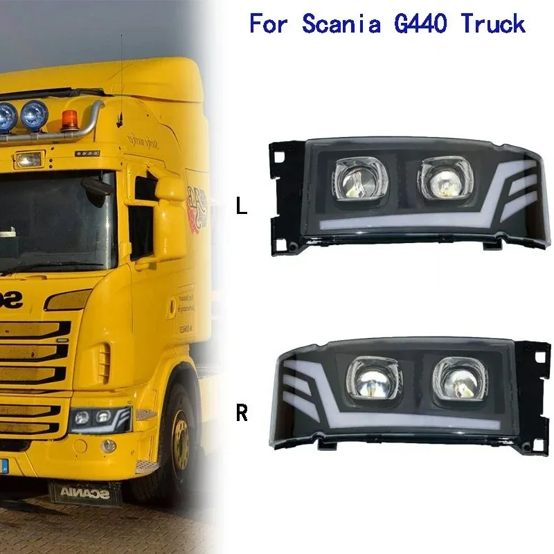 1 Piece Full LED Truck Head Lamp For SCANIA G440 G400 G450 P410 R420 Truck LED Head Lamp1446588 1474658