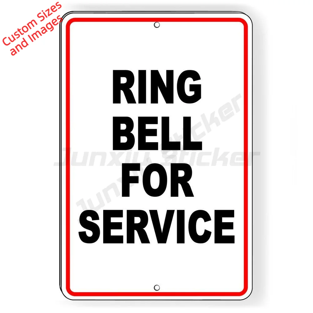 Knock Or Ring For Service Waterproof UV Resistant For Indoor And Outdoor Use PVC Sticker For Door And Window Decal Entry Notice