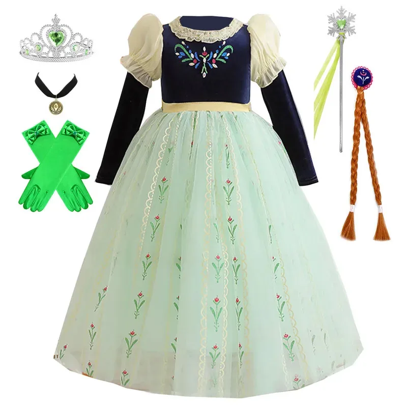 

aaa12 3Shiny Toddler Little Girls Movie Princess Frozen Anna Birthday Party Cosplay Halloween Fancy Dress Christmas Gift