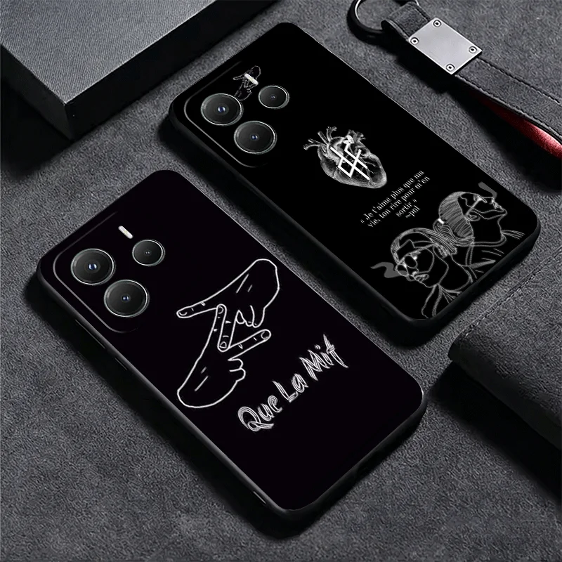PNL QLF Rapper Singer Soft Phone Case for Xiaomi Redmi Note 12 13 14 15 Pro Plus 11 14S 12S 11S 11T 10S 5G Black Cover Coque