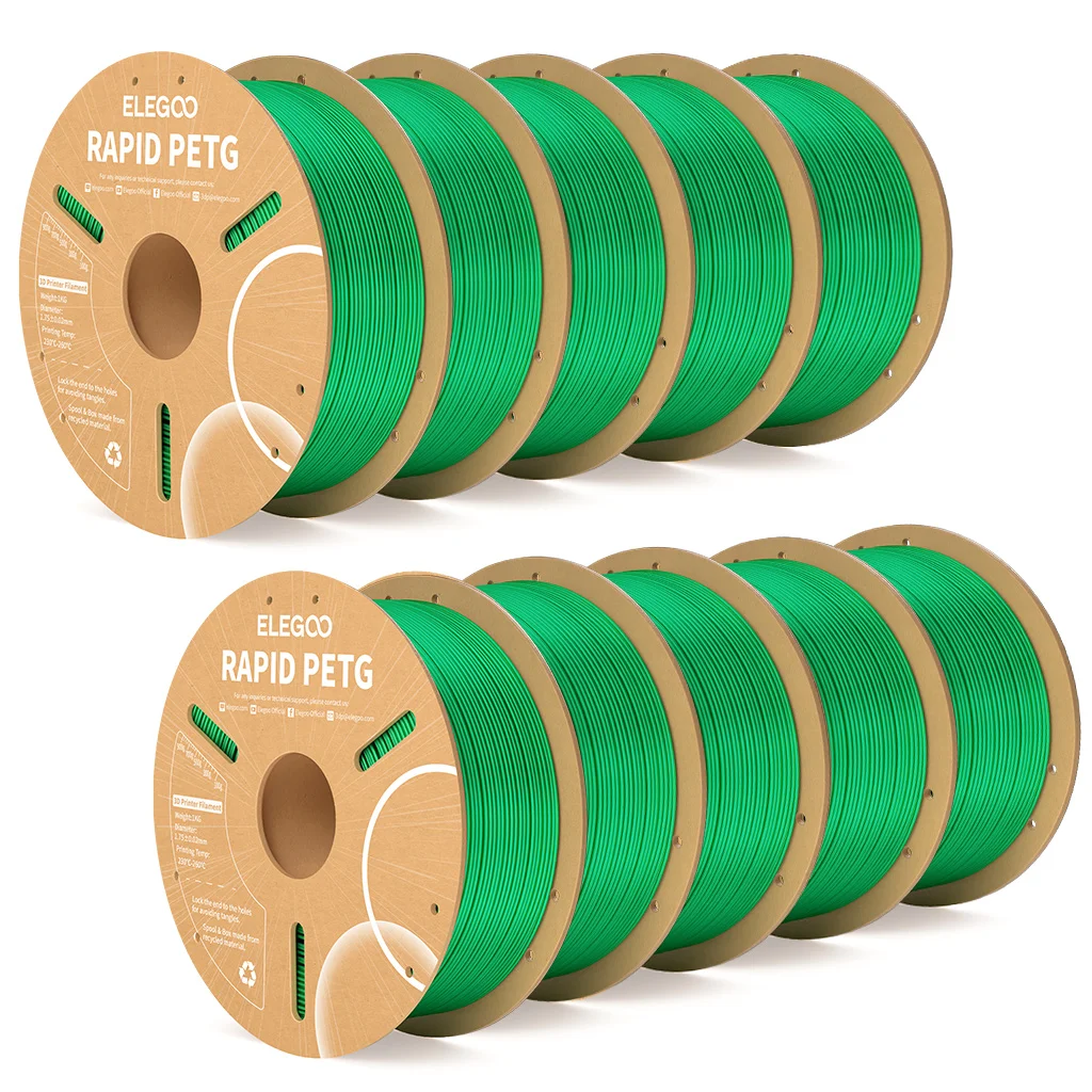 ELEGOO Rapid PETG-filament 1,75 mm 1 kg, hoge snelheid 30-600 mm/s 3D-printerfilament 1 kg past voor de meeste FDM 3D-printers