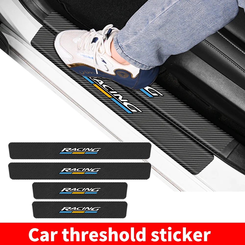 

Racing Carbon Fiber Car Door Sill Threshold Sticker Auto Door Trunk Protective Strips For Saab 9-3 93 9-5 9 3 900 9000 95 95X