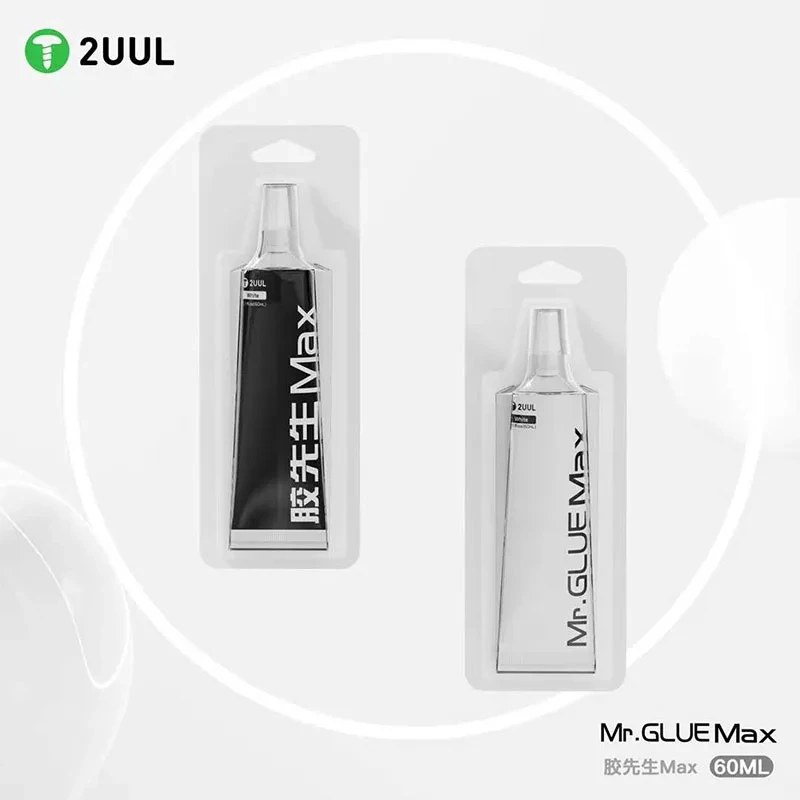 2UUL Mr. Glue Max 60ML Black/White For Mobile Phone Screen Back Cover Glass Frame Sealant External Screen Repair Special Tools