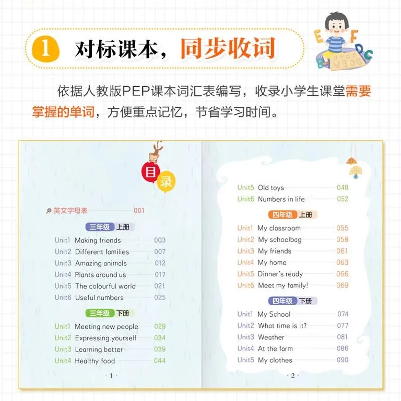 دليل قصير للكلمات الإنجليزية في المدارس الابتدائية، قاموس إنجليزي متعدد الوظائف لطلاب المدارس الابتدائية