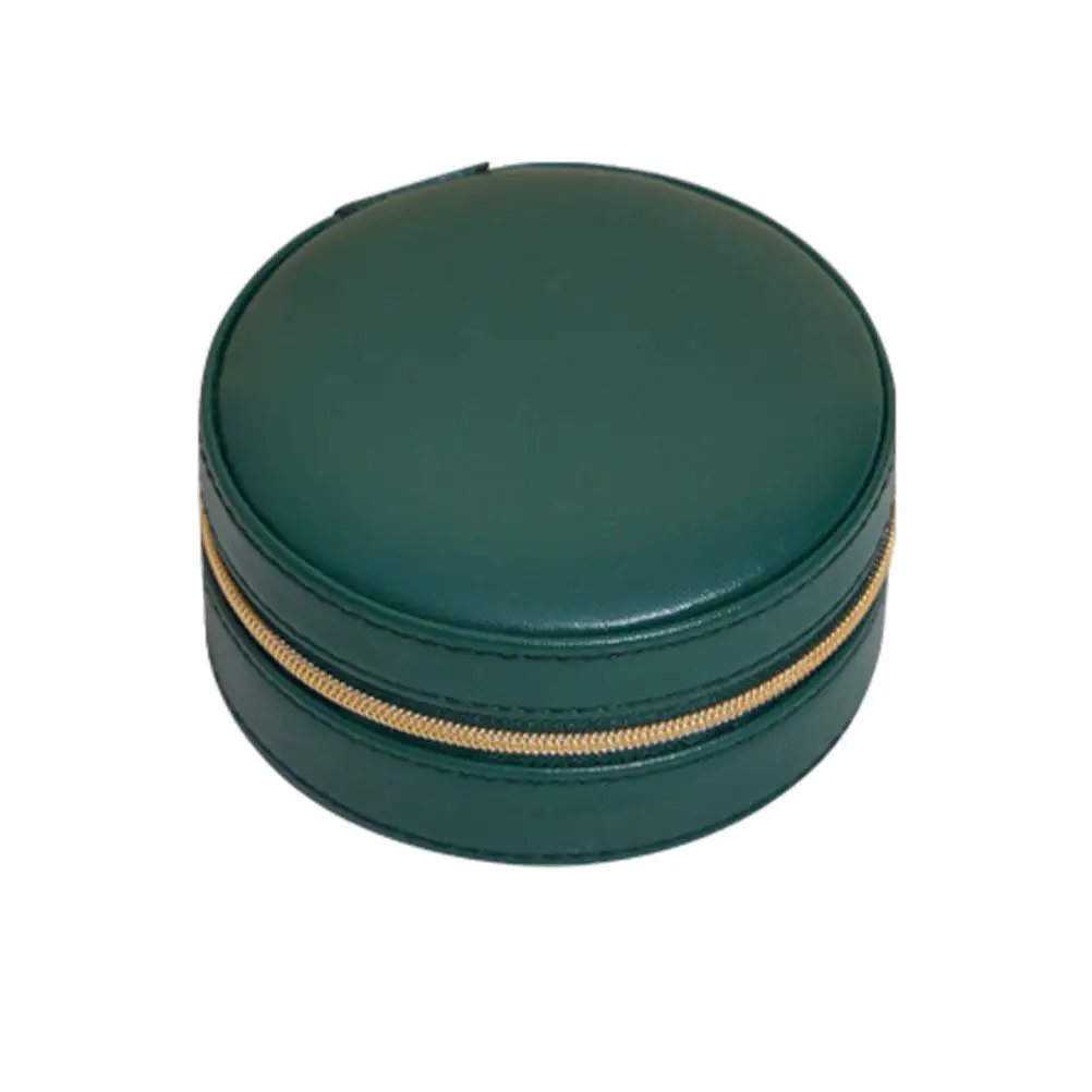 

Jewelry Storage Box PU Round Design for Necklace Ring Earring Pendant Brooch Hairpin Multi-Grid Organizer Container