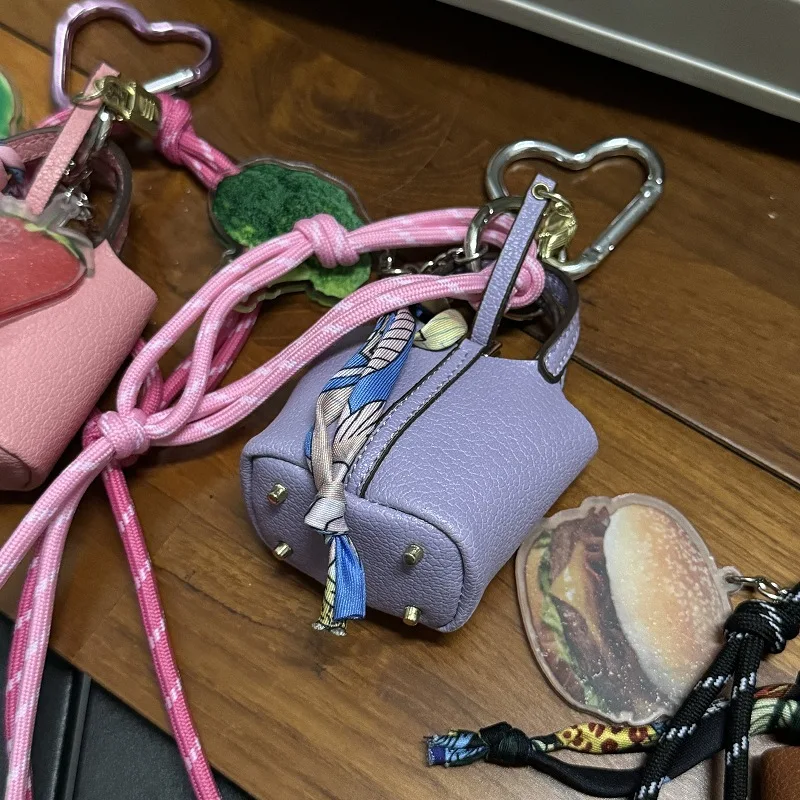 New Complicated Bag Charms Miu Style Woven Bag Pendant Light Luxury Mini Bag Creative Hanging DIY Handbags Charms Accessories