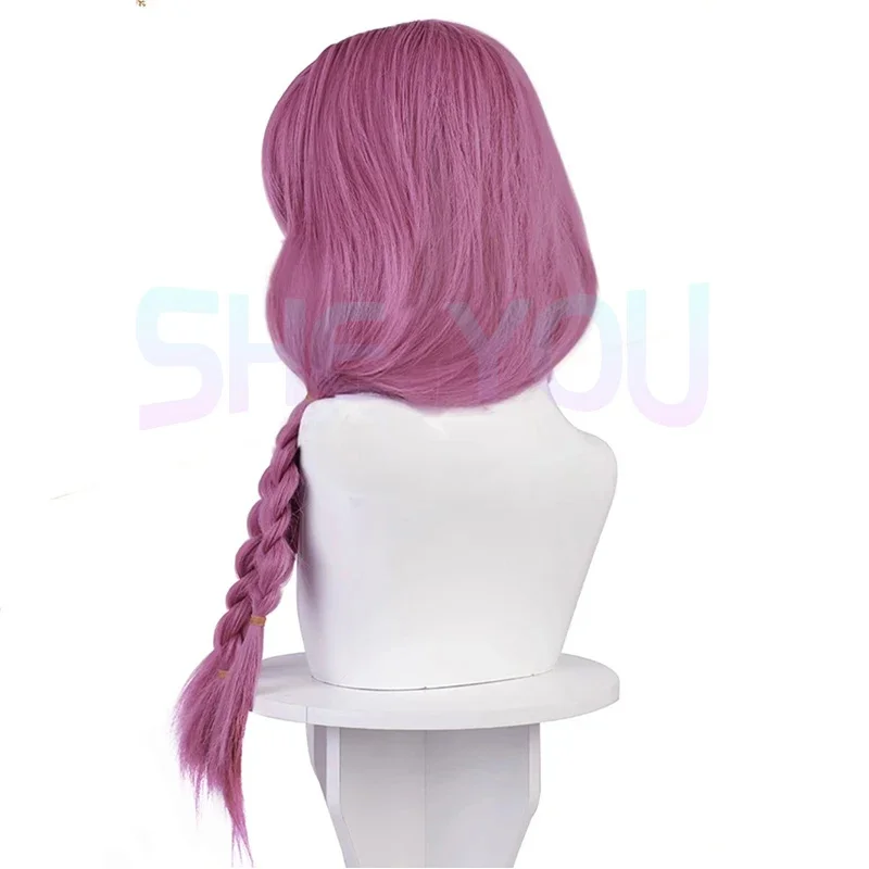 Aura Cosplay Wig Anime Frieren Beyond Journey's End Purple Long Hair Braid Headwear Halloween Party for Women Props Accessory