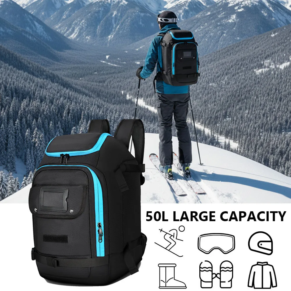

Водонепроницаемый лыжный рюкзак, дорожная профессиональная сумка для скейтборда, большая вместимость, уличное снаряжение, 50-литровый рюкзак, сумка для кемпинга в дикой природе