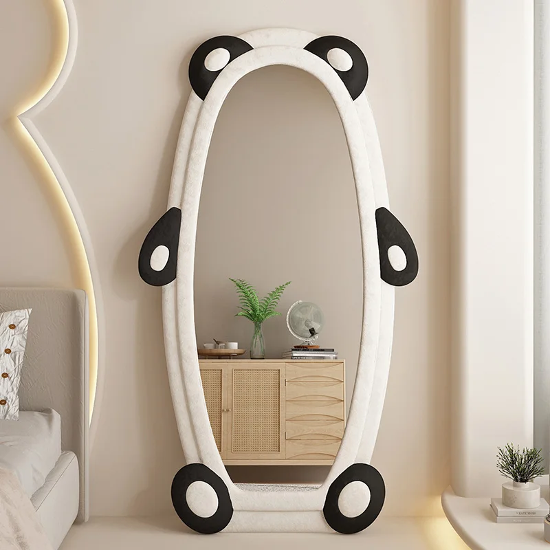 Full-length mirror special-shaped red panda fitting mirror