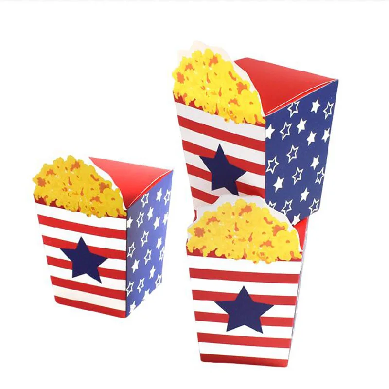 5/10Pcs Popcor Shape Paper Bag Independence Day Packaging Box Wedding Gifts for Guests Candy Boxes for Wedding Baby Shower Party