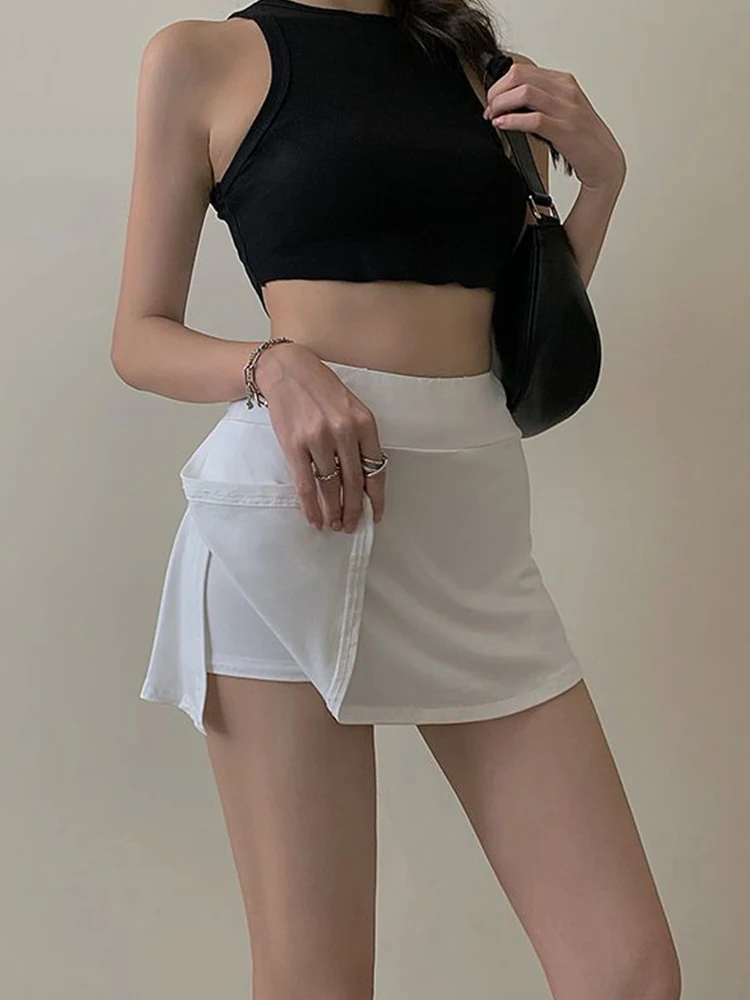 Versione coreana Primavera Estate Moda dolce sexy gonna da tennis sottile Borsa sportiva Hip corta gonna sportiva stile tennis di tendenza femminile