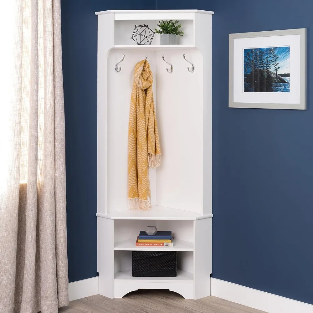 Multifunctional Corner Clothes Rack with Shoe Shelf - Space-Saving Home Organizer for Entryway & Bathroom