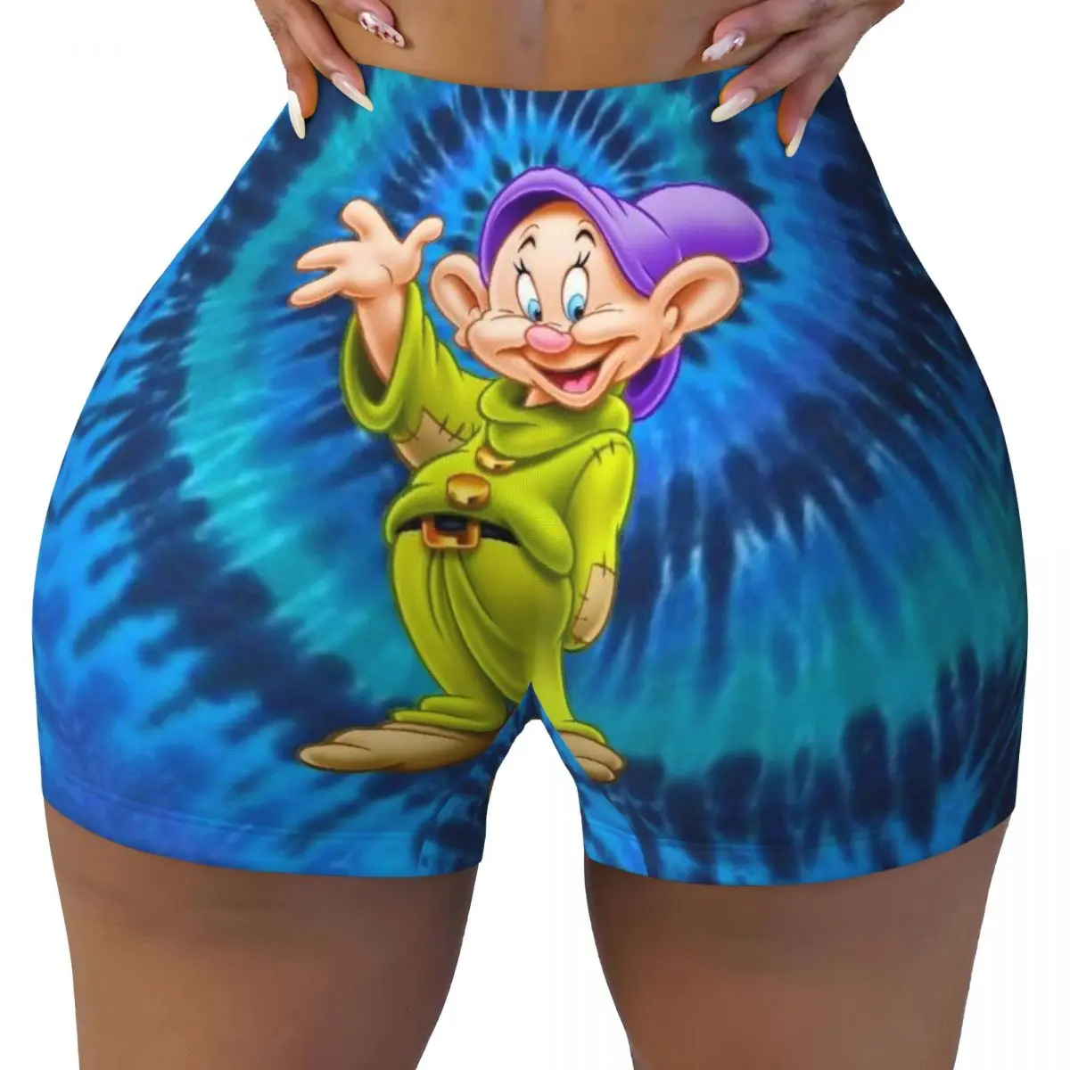 

Custom Snow White And The Seven Dwarfs Workout Shorts for Women Gym Running Biker Yoga Shorts