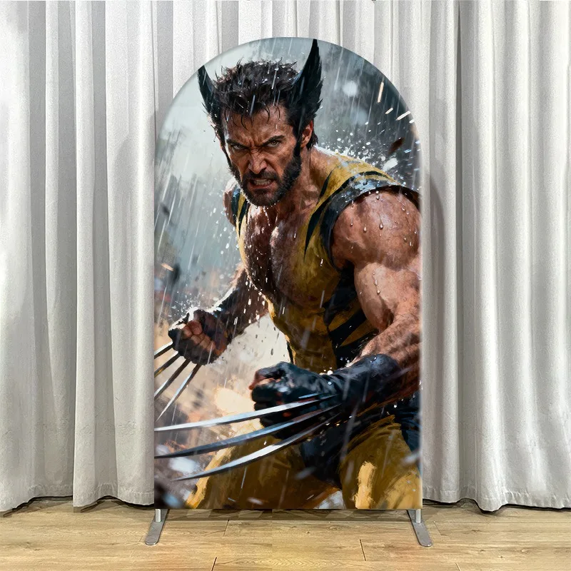 Single-layer Marvel Arch Backdrop Cover Non Elastic Marvel Superhero Themed Backdrop for Party Decoration Featuring Deadpool