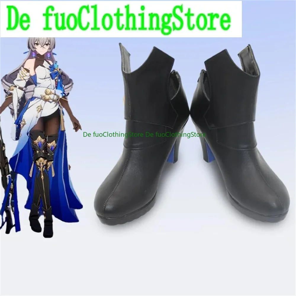 

DefuoClothing Магазин обуви Bronya Rand Honkai Impact Обувь для косплея Сапоги Игра Аниме Хэллоуин Рождество