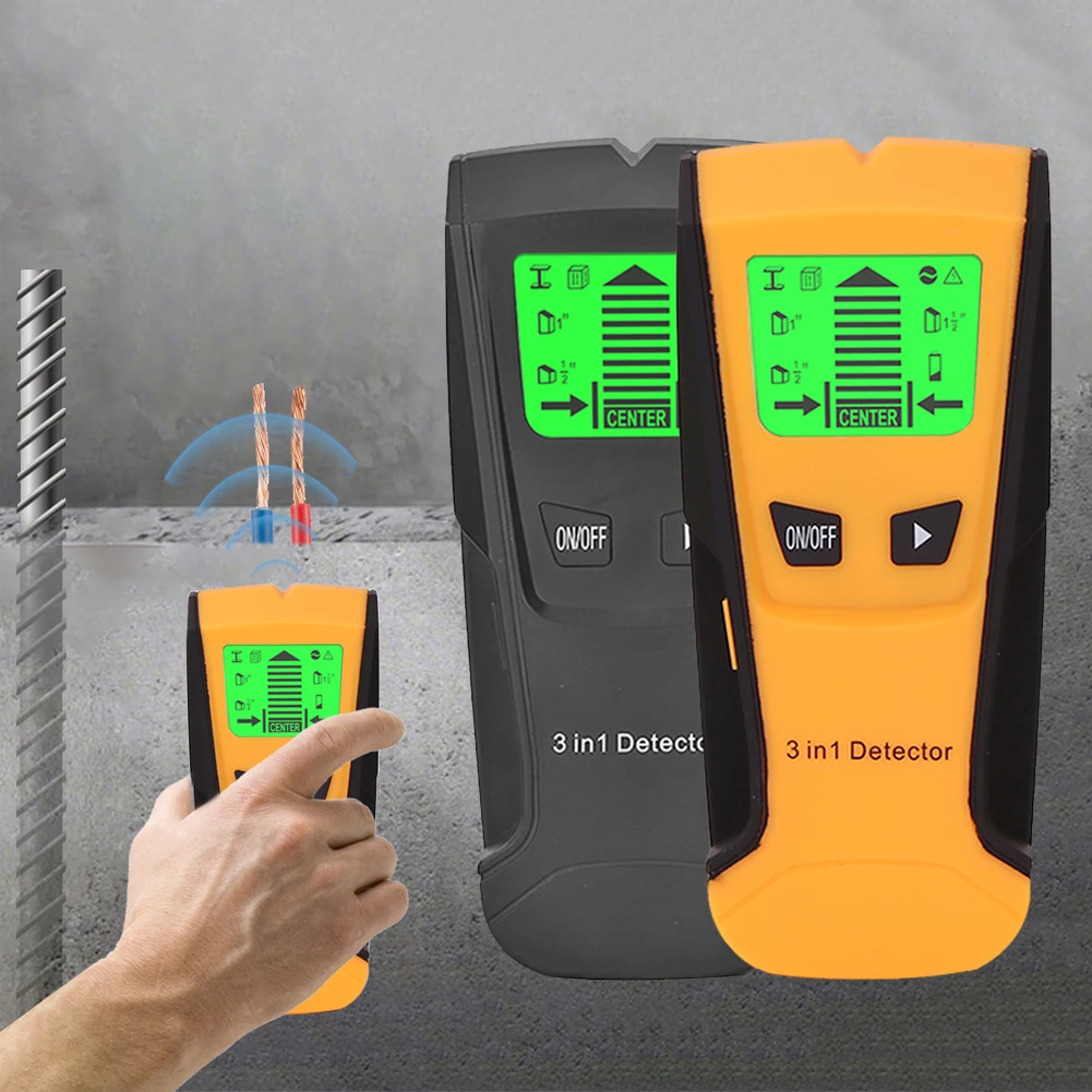 Metal Detector Metal Wood AC Cable Finder Scanner Handheld Wall Detector Finder Wall Scanner LCD Display Wires Depth Tracker