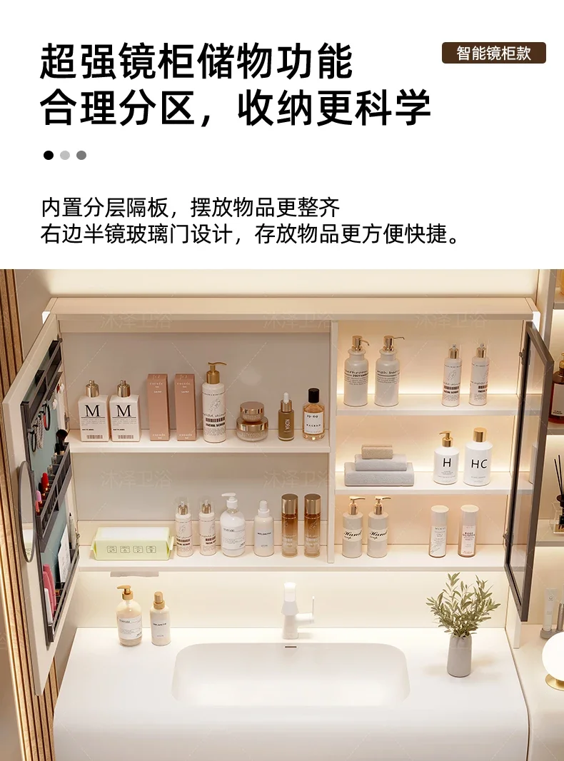 Vanity with Sink Shelves Sink Under Cabinet Bathroom Bathroom Sets Full Set Furniture Comfortable with Drawers Storage Cabinet