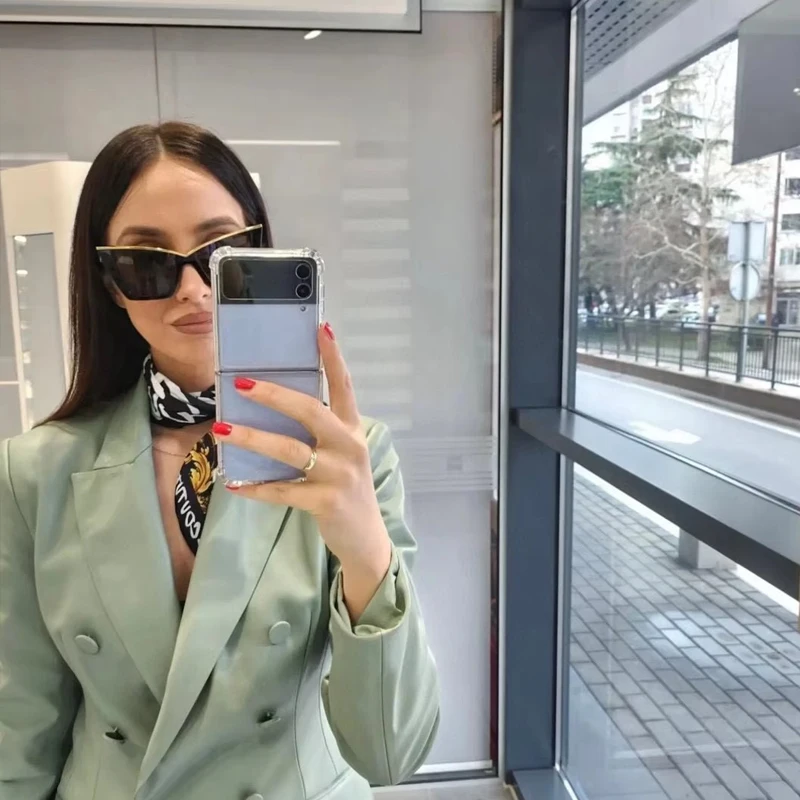 الدراجات 5 قطعة/8 قطعة خمر عين القط النظارات الشمسية النساء العلامة التجارية الصغيرة Cateye إطار نظارات شمسية الإناث تصميم الرجعية ظلال Oculos UV400 #5