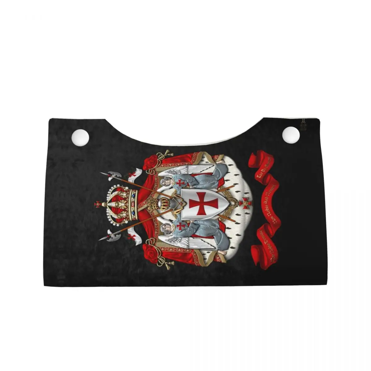 Custom Knights Templar Coat Of Arms Tissue Box Rectangular PU Leather Medieval Warrior Cross Facial Tissues Holder for Office