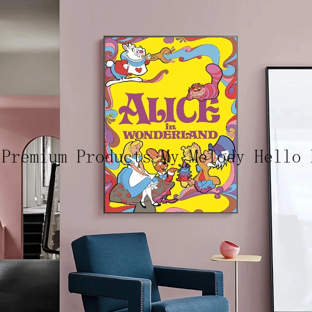 Disney Alice in Wonderland Poster Classic Vintage Wall Art Film Picture Print Canvas Painting for Living Room Home Decor Cuadros