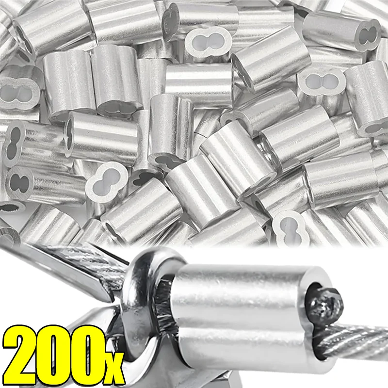 

Double Hole Cable Crimp Sleeve Heavy Duty Aluminum Cable Ferrule Sleeve For Wire Rope Connections Traction Lifting Equipments