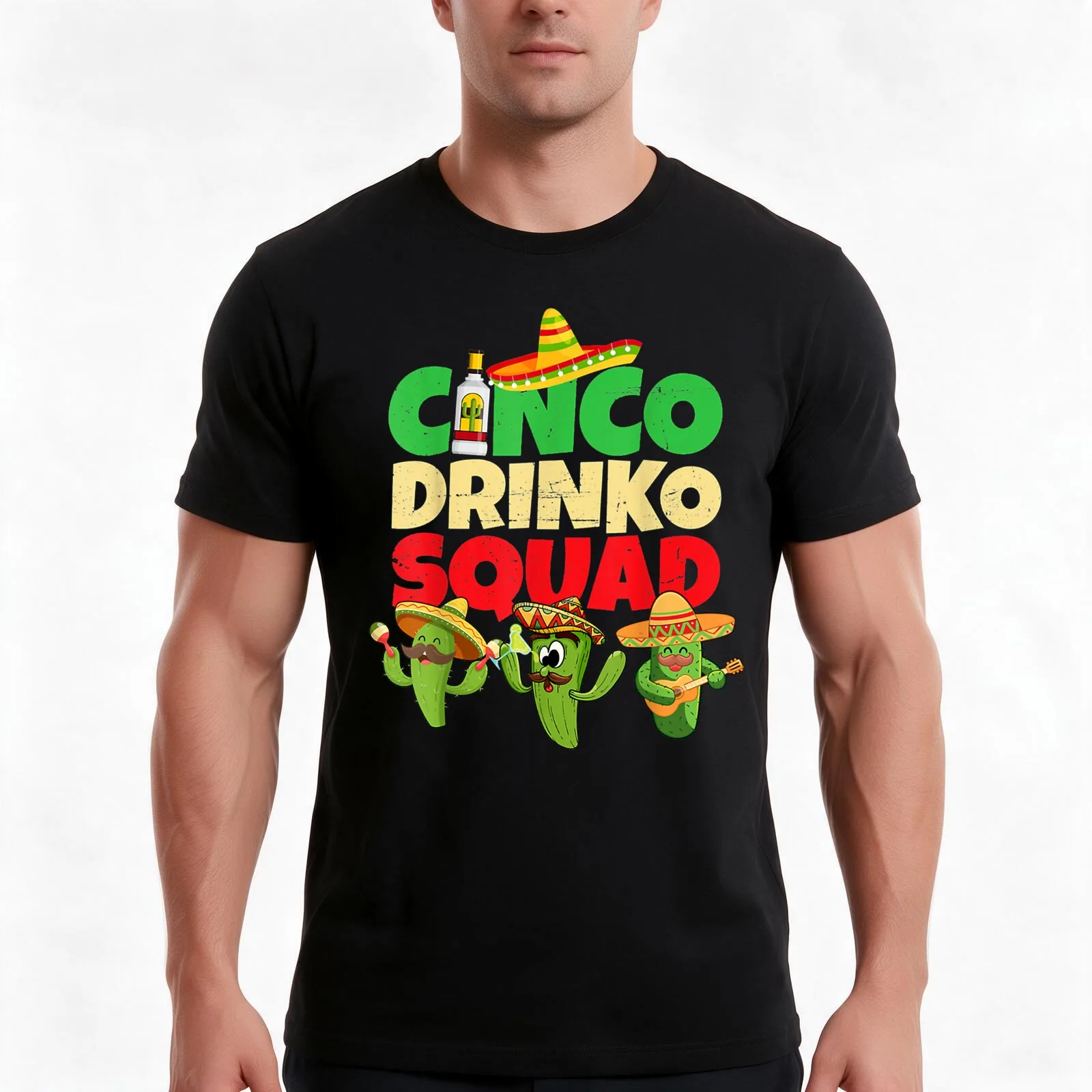 Cinco Drinko Squad Drinking Party Fiesta Funny Cinco de Mayo (3) T-Shirt, Summer Casual Cotton Tee, Oversized Streetwear Tops