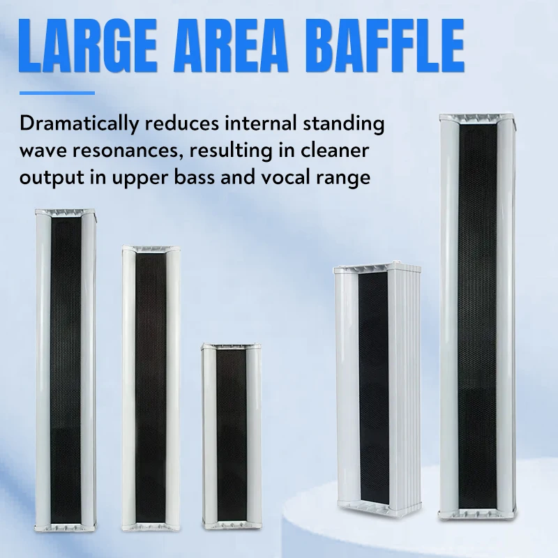 250 4 Inch 10W Active Aluminium Column Speaker Deluxe PA System Speaker for Public Address Background Music