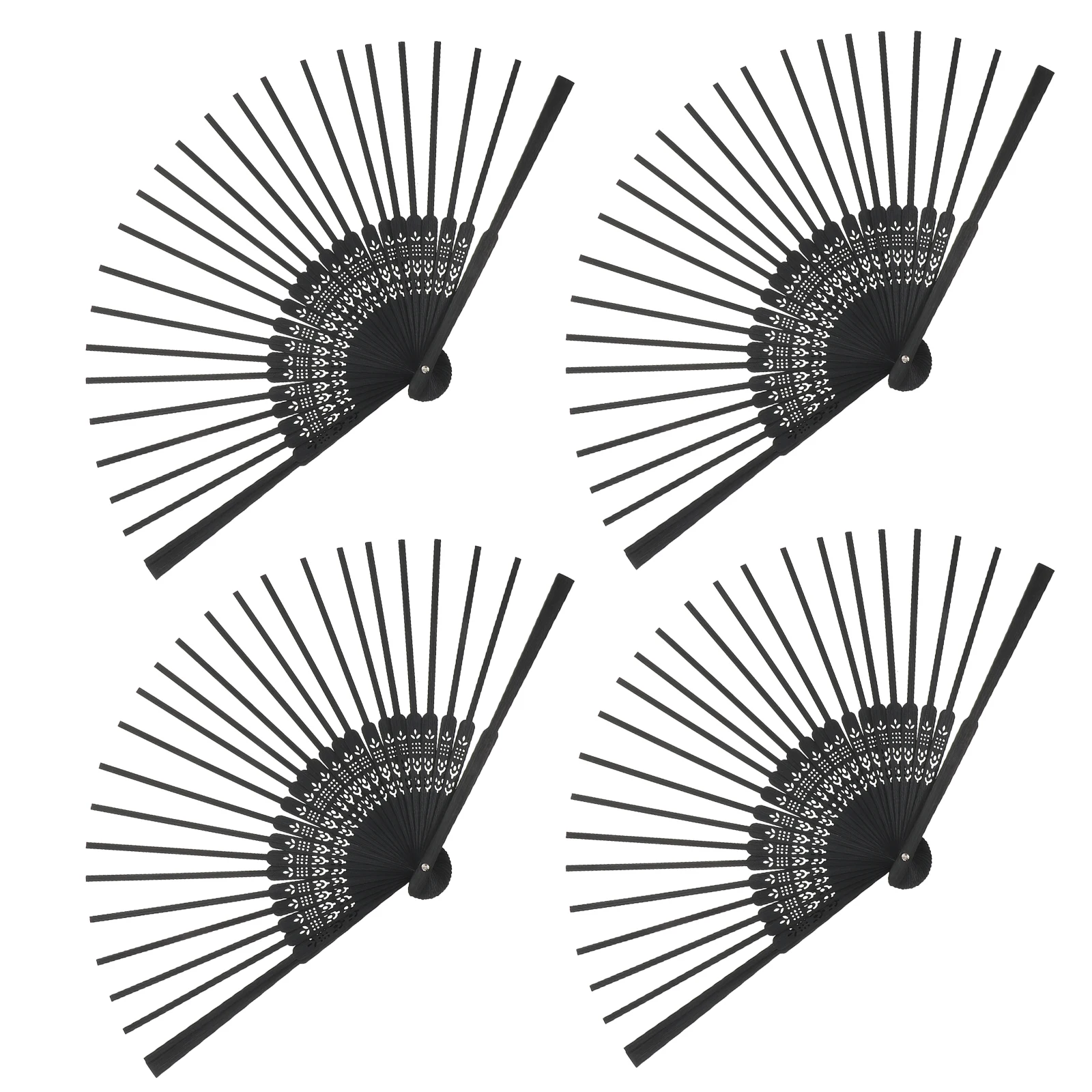 

4Pcs Unfinished Bamboo Fan Ribs Chinese Japanese DIY Craft Making Kit Wedding Stage Performance Supplies Bamboo Fan Ribs