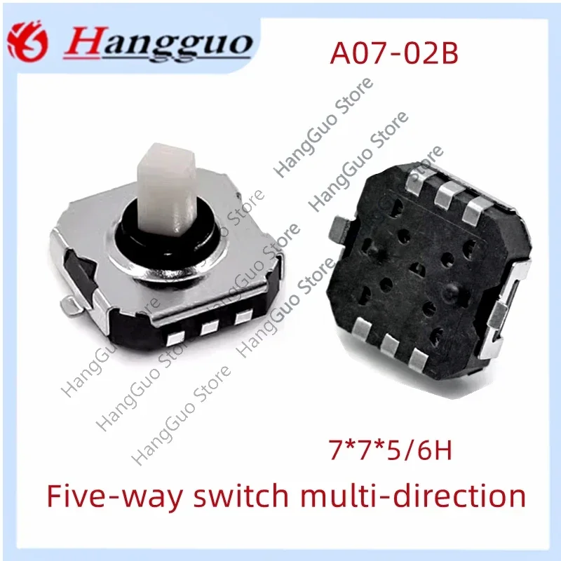 5PCS/Lot FT-002J Five-way switch multi-direction button with pin 2 pin 7X7 mobile phone patch l connector A07-02B