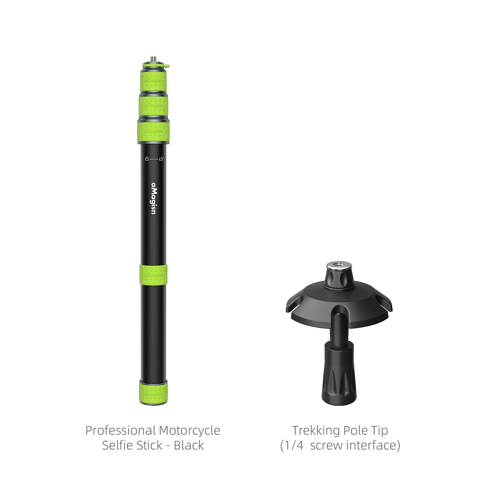 

Professional Motorcycle Selfie Stick 34-110cm Metal Pole 1/4Thread Trekking Pole Convertible Fits For GoPro / DJI / Insta360