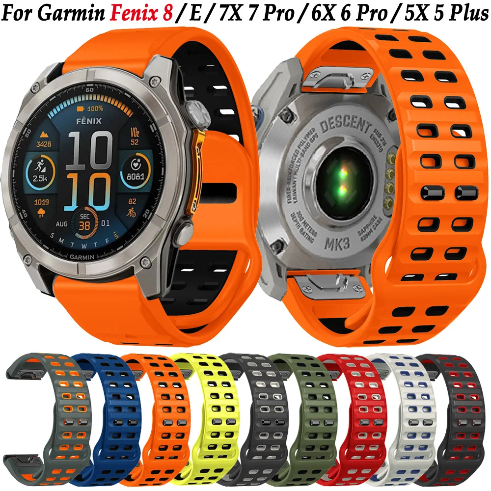 Gelang Quickfit 22mm 26mm untuk Garmin Fenix 8 47mm 51mm Fenix 7 7X 6 6X Pro 5 5X Plus/Fenix E/Epix Pro Gen 2 tali gelang jam