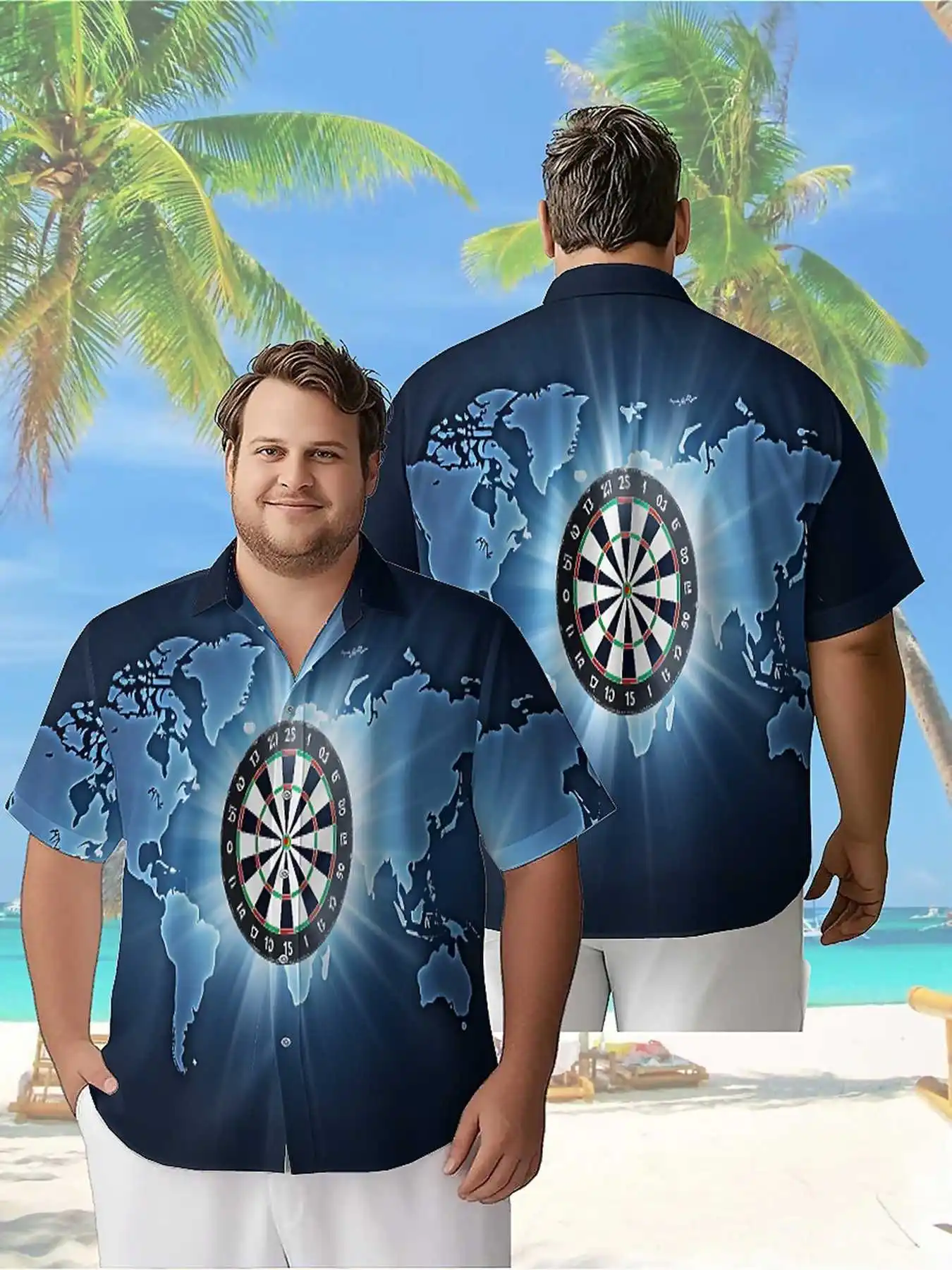 

Men's Plus Size Hawaiian ShirtsDart Frisbeepattern,Premium Comfort Youth Clothes,Streetwear Y2K Tops