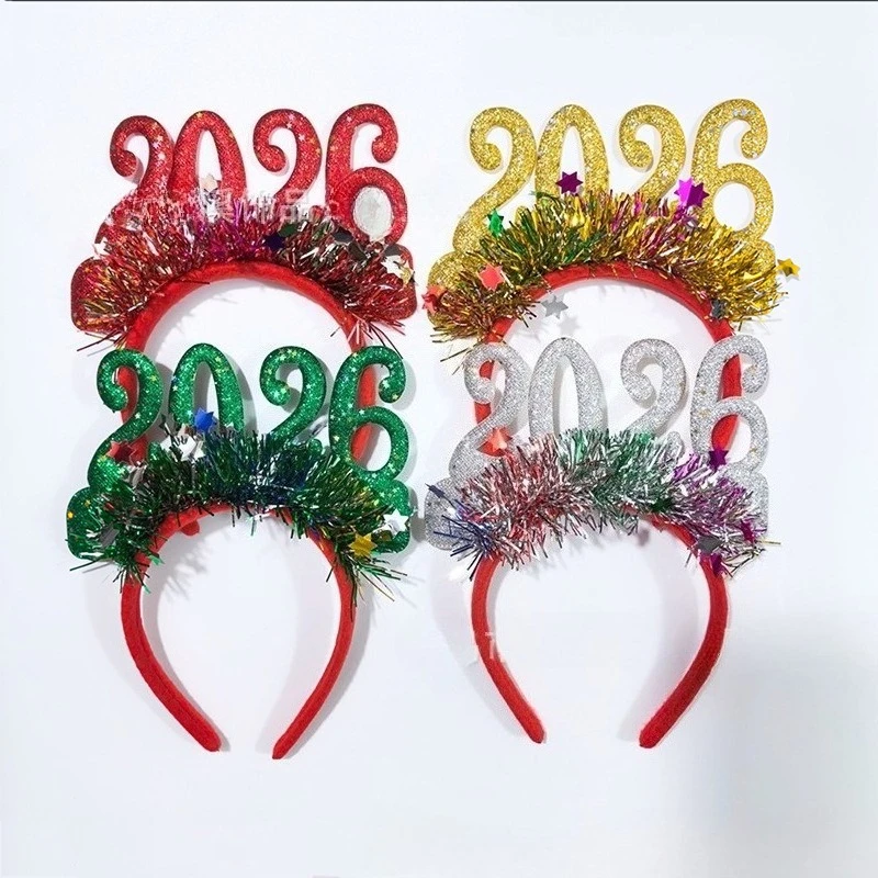 

10pcs New Year Party Headband 2026 Number for Festive Events Lightweight Hair Accessories Party Presents