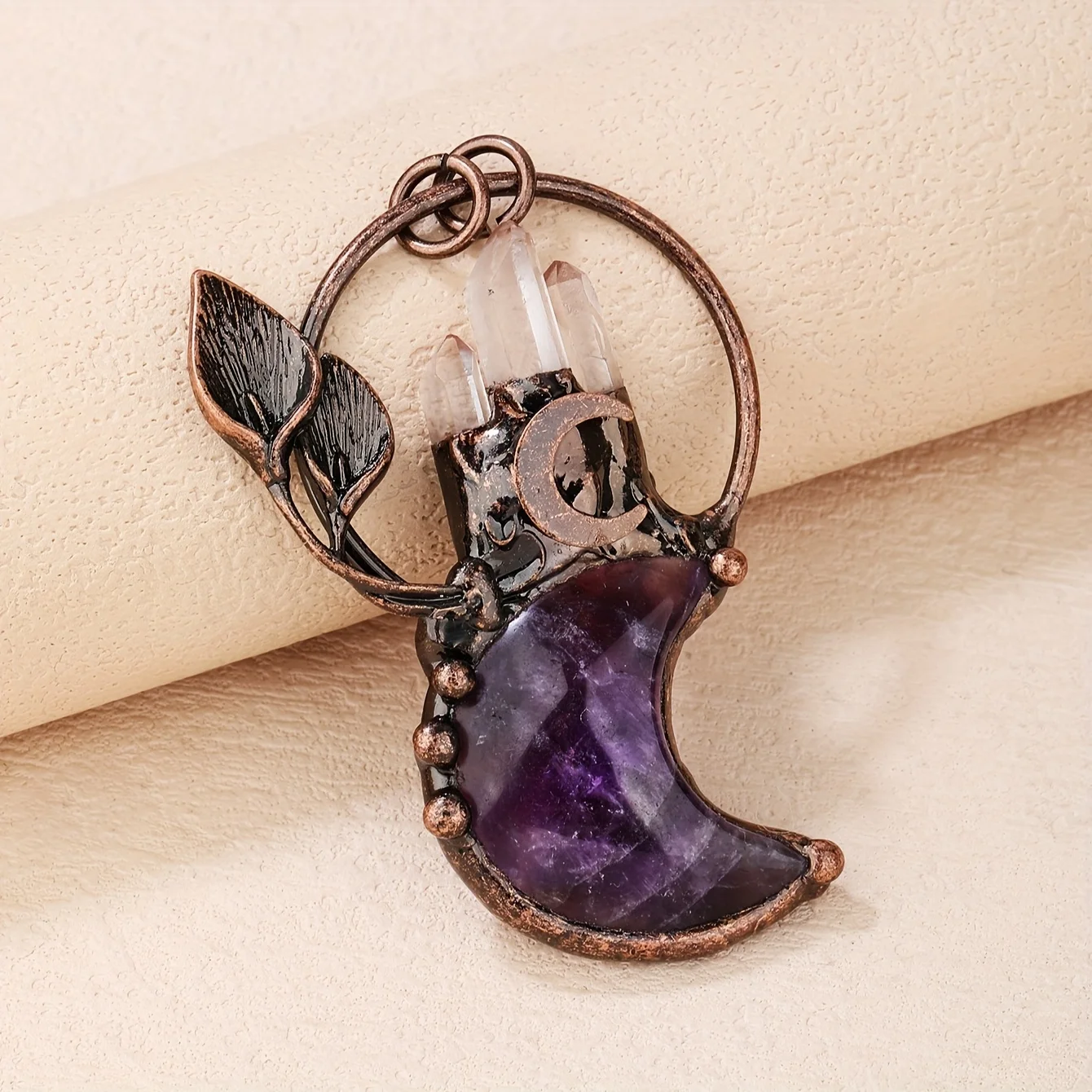 YEEVAA 1pc Moon Shape Pendant Vintage Style DIY Jewelry Making Accessories Halloween Decoration