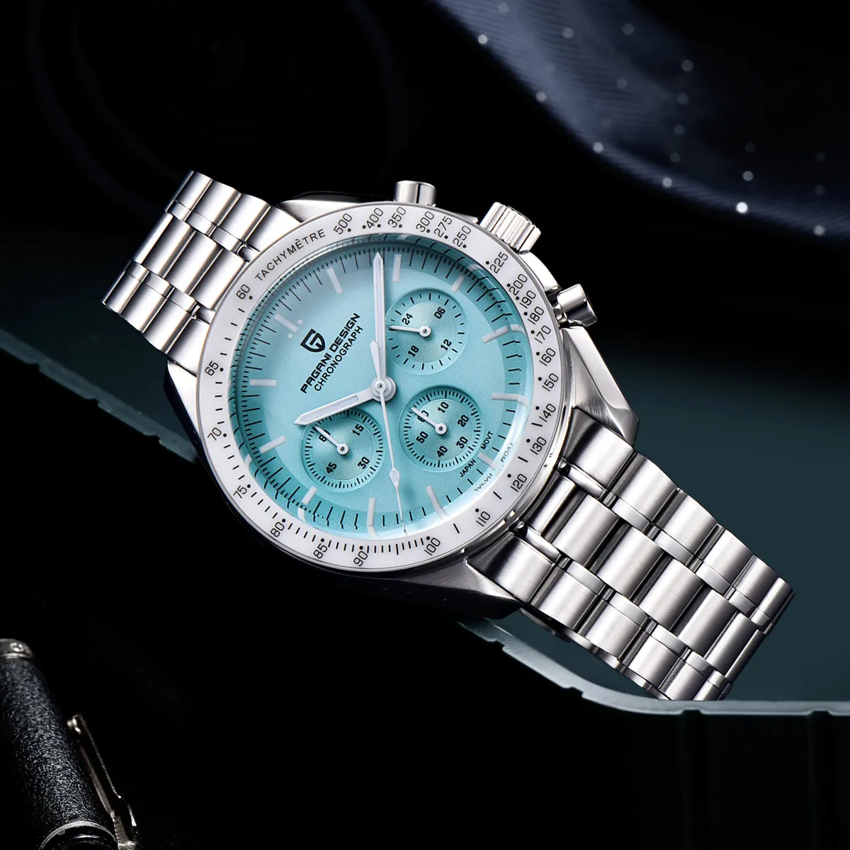 

PAGANI DESIGN 2025 Часы New Moon Мужские кварцевые часы для мужчин Автоматическая дата Скорость Спортивный хронограф AR Сапфировое зеркало Наручные часы