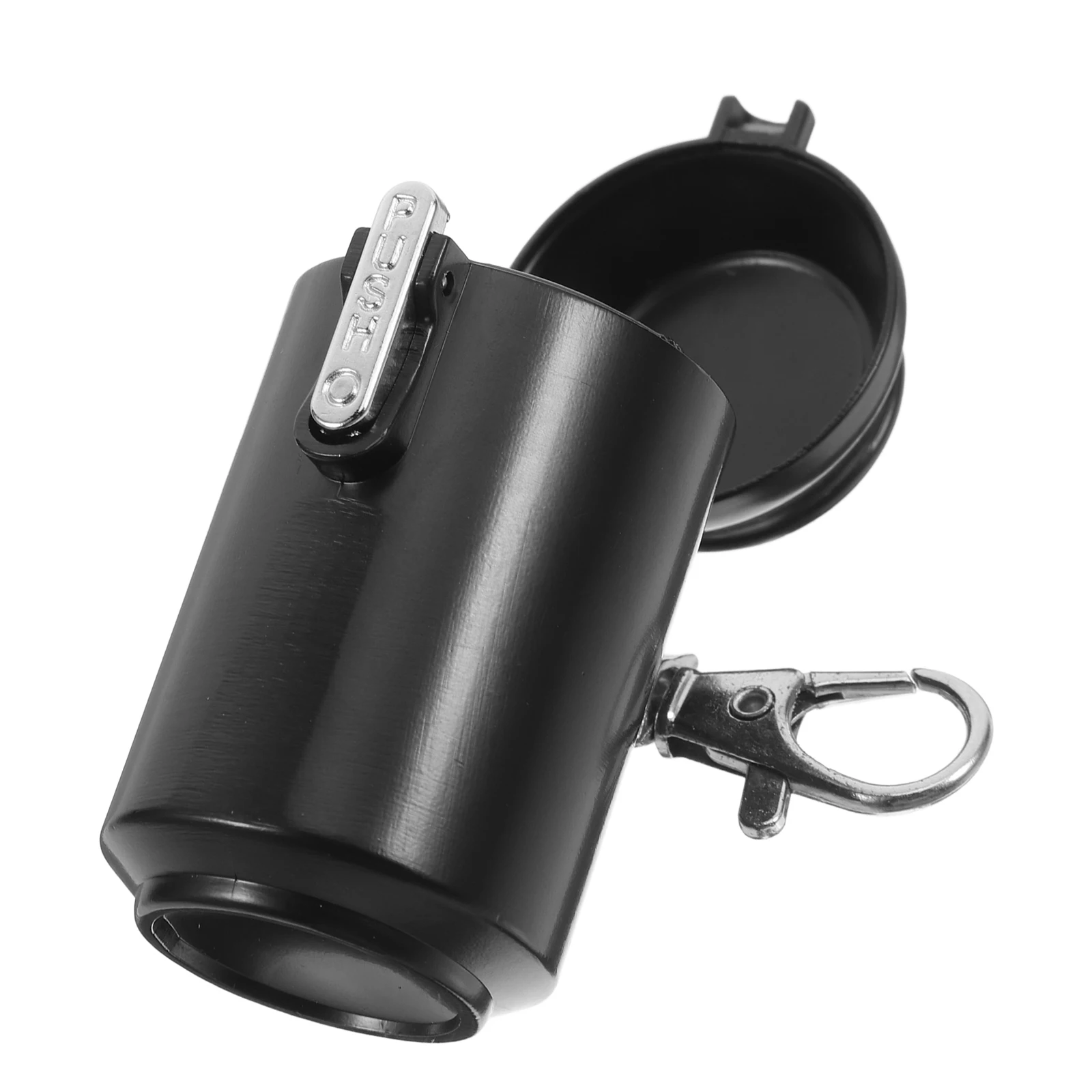 

Large Capacity Portable Cigarette Leakproof Pocket Size Black Round Travel Ashtray For Outdoor Home Car Use Small Plastic