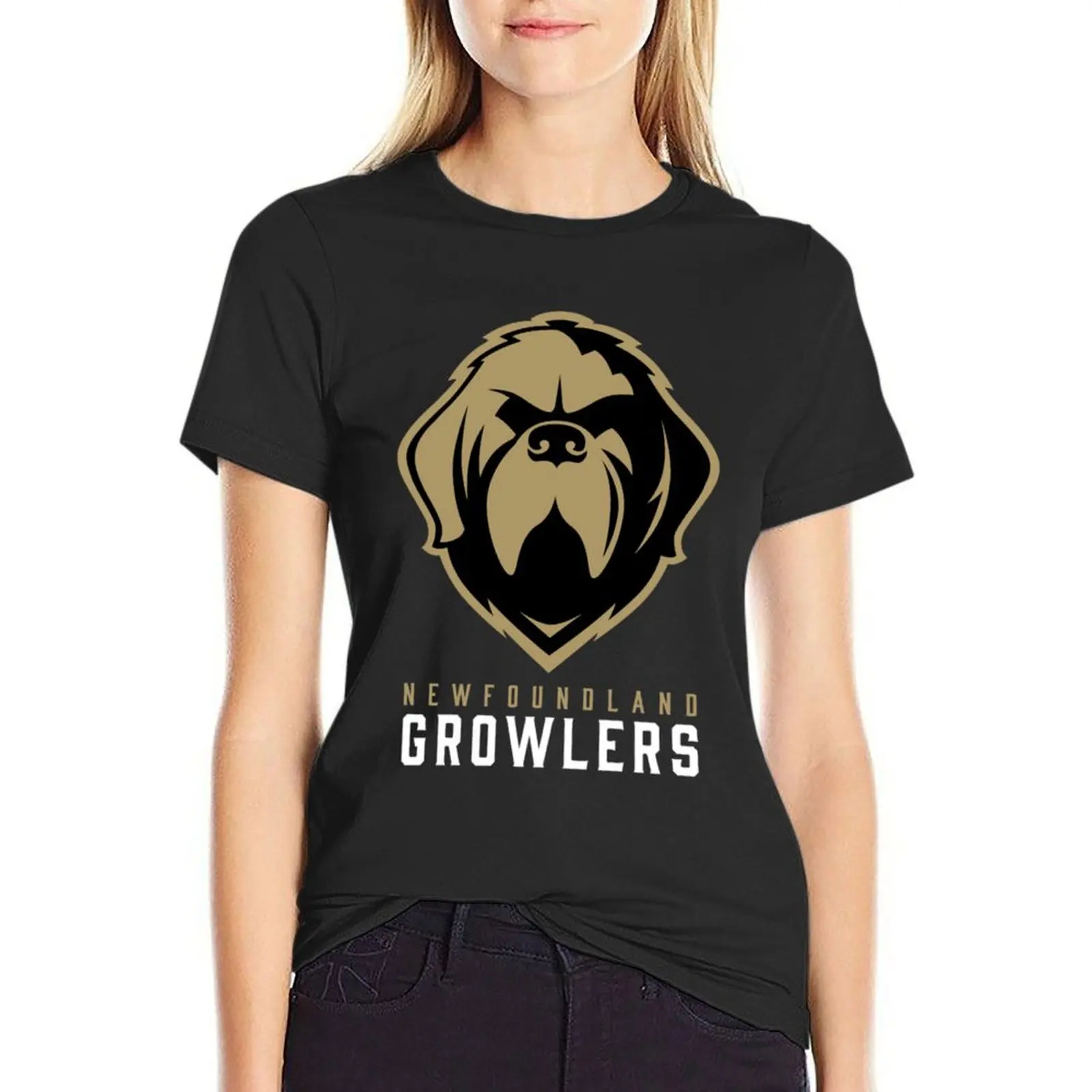 

Newfoundland Growlers T-Shirt female animal print shirt for girls sweat lady clothes black t-shirts for Women