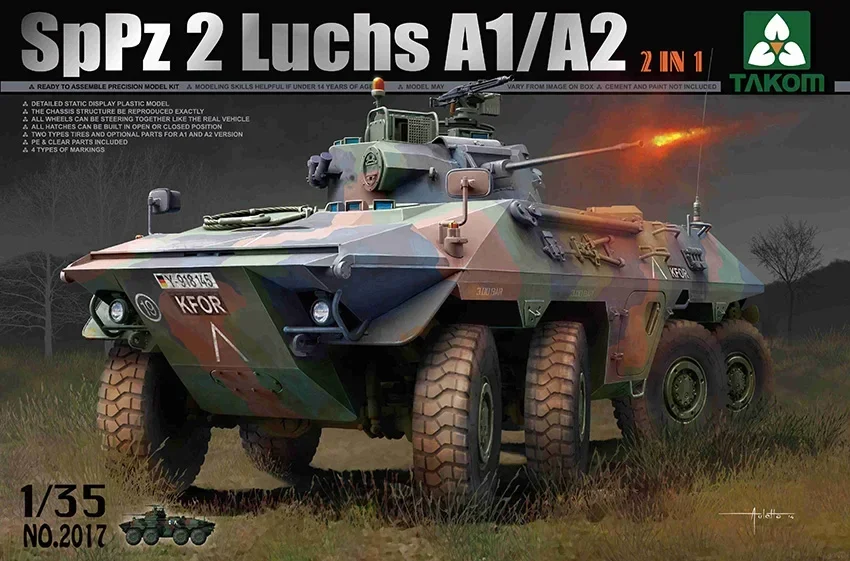 TAKOM تجميعها خزان أطقم منمذجة 2017 ألمانيا SpPz2 luchs A1/A2 مركبة استطلاع مدرعة بعجلات 1/35