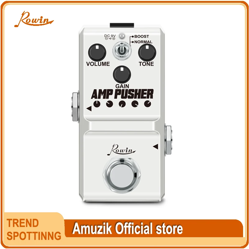 

Rowin Nano True Bypass Amp Pusher for Electric Guitar Bass Overdrive Effect Pedal Super Tiny