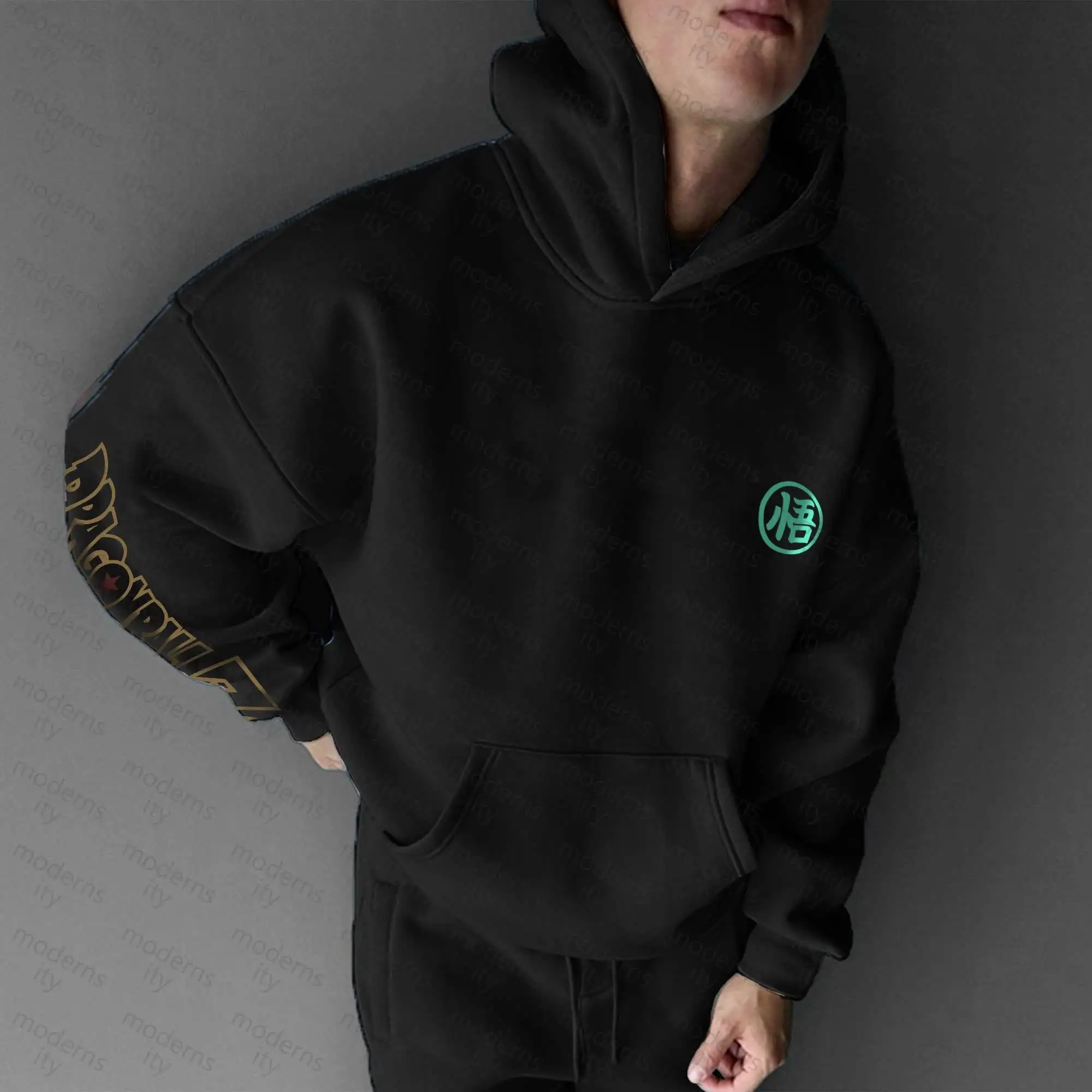 เสื้อฮู้ดดราก้อนบอล Z โกคูแบล็ค สำหรับผู้ชายและผู้หญิง พิมพ์ลายตัวละครอนิเมะ พร้อมลายเจ็ดเม็ดมังกรด้านหลังและโลโก้แขนเสื้อ