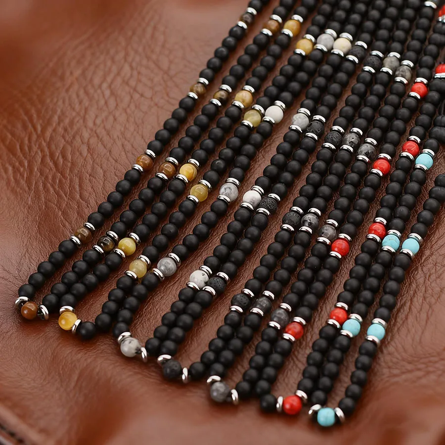 Premium 6mm Stone Men Necklace Apparel Accessories 7 Styles Matte Howlite Beaded 20inch Collar Jewelry Holiday Cool Homme Joias