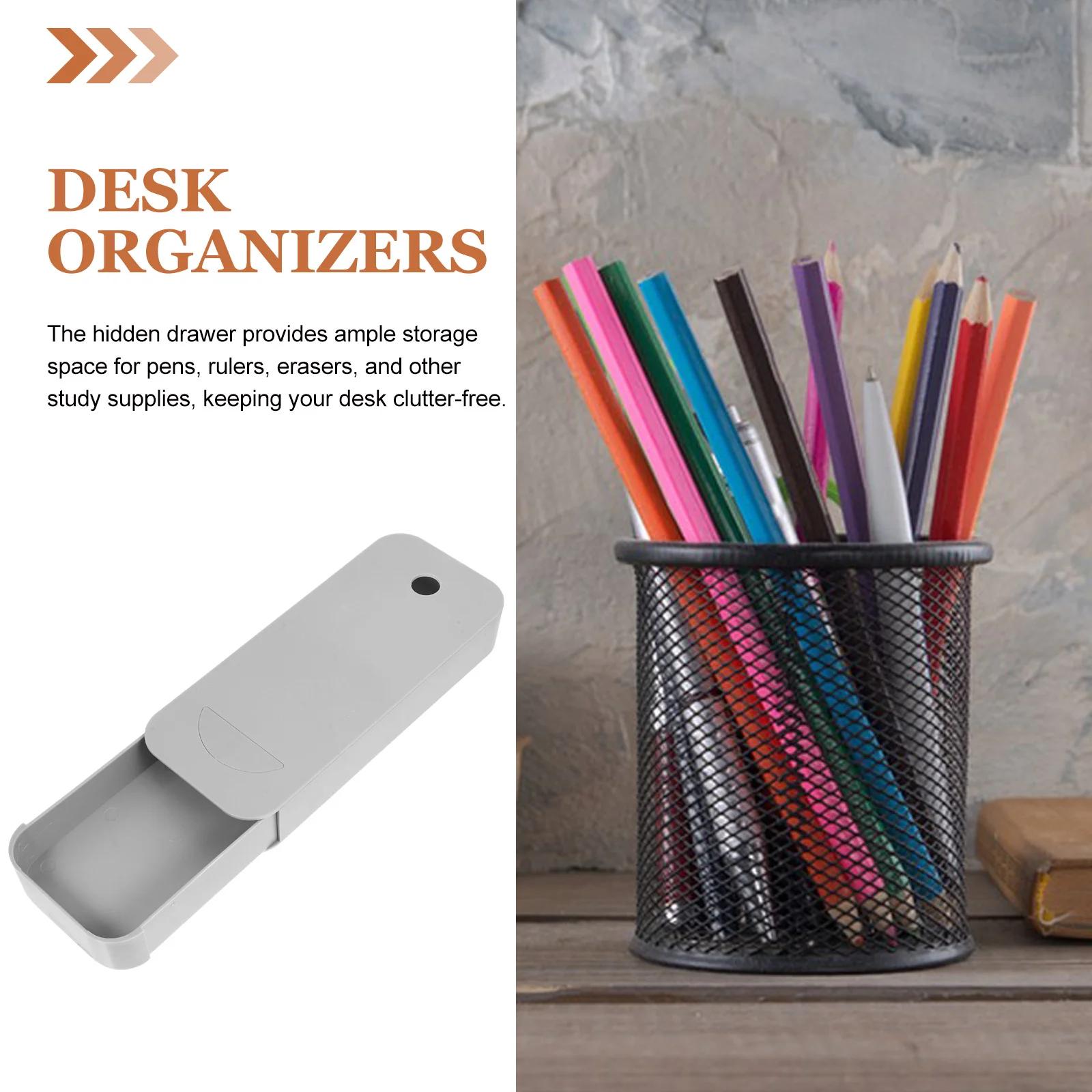 

Drawer Style Box Large Capacity Abs Under Desk Storage Organizer Desk Shelf Organizer For Stationery Home Office Kitchen Use