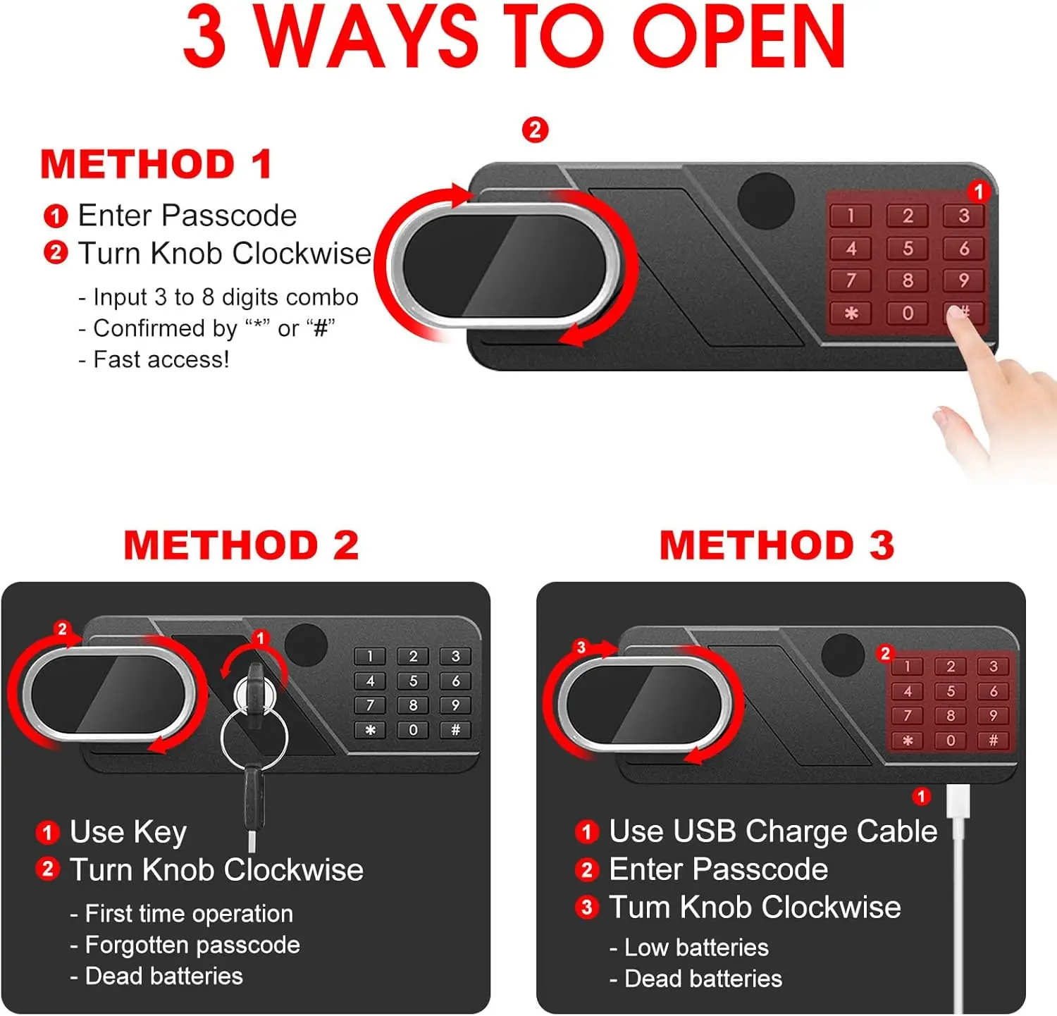 Document Safe Fireproof Waterproof, Anti-Theft Fireproof Safe Box with Programmable Keypad, Spare Keys and Alarm System