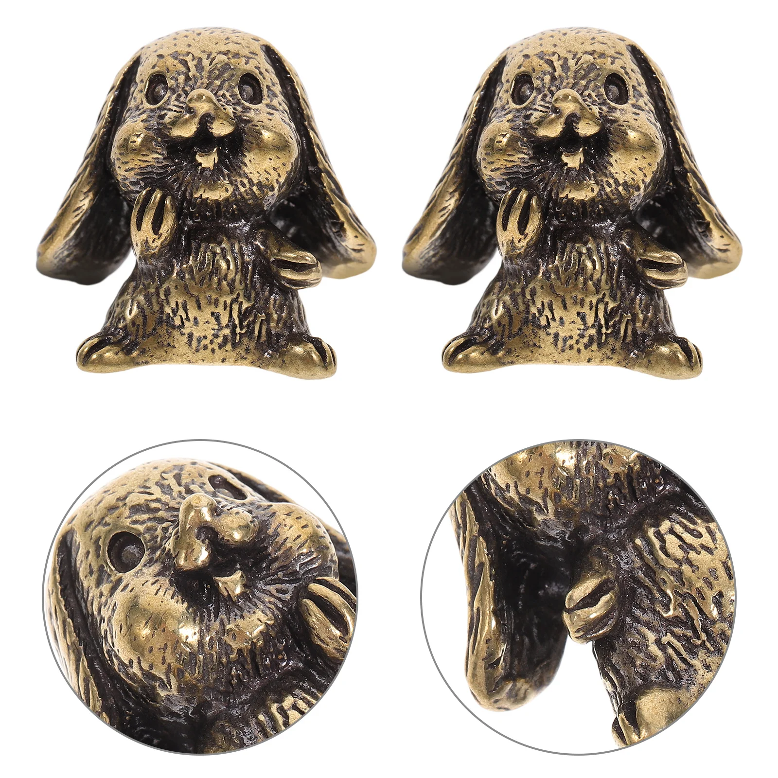 

2Pcs Brass Cabinet Handles Vintage Rabbit Design Drooping Ears Unique Drawer Knobs for Dresser Jewelry Box Decor Boho Animal