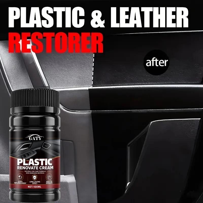 Plastic & Interior Restorer Wax, Tire Dressing, Fix Yellow Black Trim, Remove Scratches, Anti-fade Oxidation