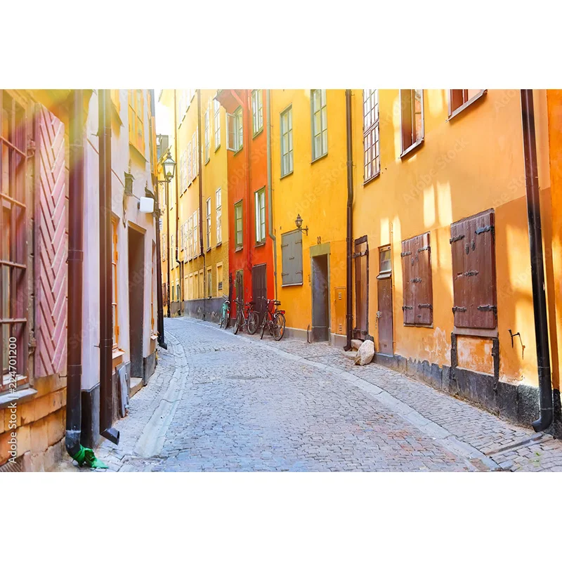 NITREE Art Cloth Background European Landscape Famous Scenic Spots Street  Night Scene Photography Background Props  OZ-03