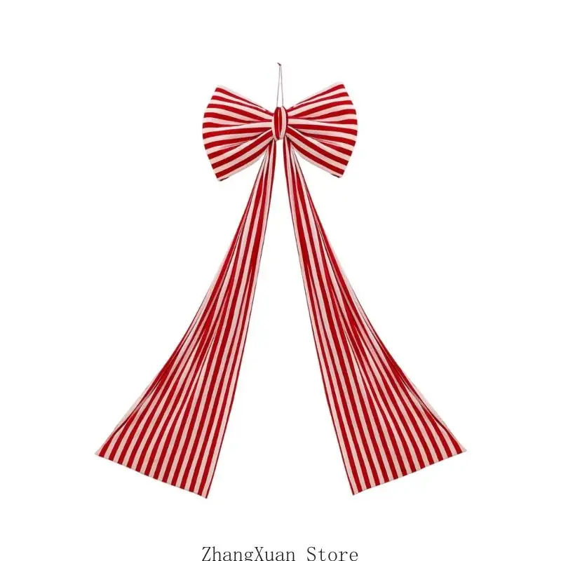 Weihnachtsbaumband-Akzent, gestreifter Hängebesatz aus weichem Stoff 3XUF – Detail 5