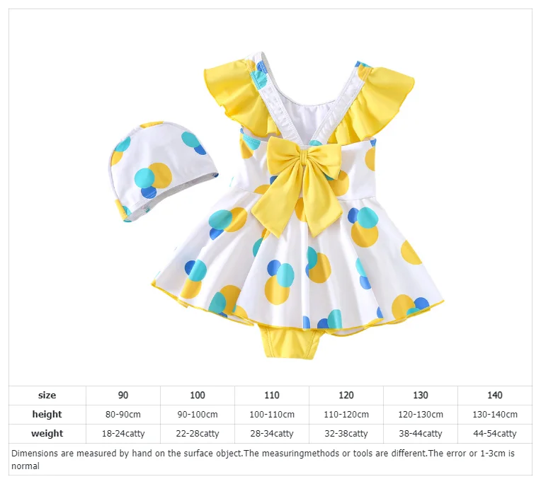 Children's Swimsuit Summer New One-piece Skirt Style Baby Girl Big Bow Baby Foreign Beach Resort Swimsuit